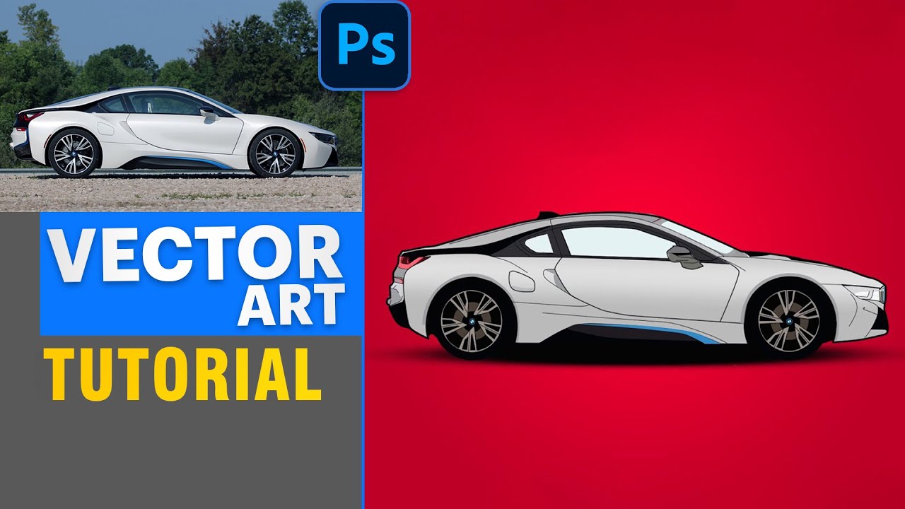 Car vector art tutorial in photoshop CC by javad jablaghi #vectorart #photoshop #speedart