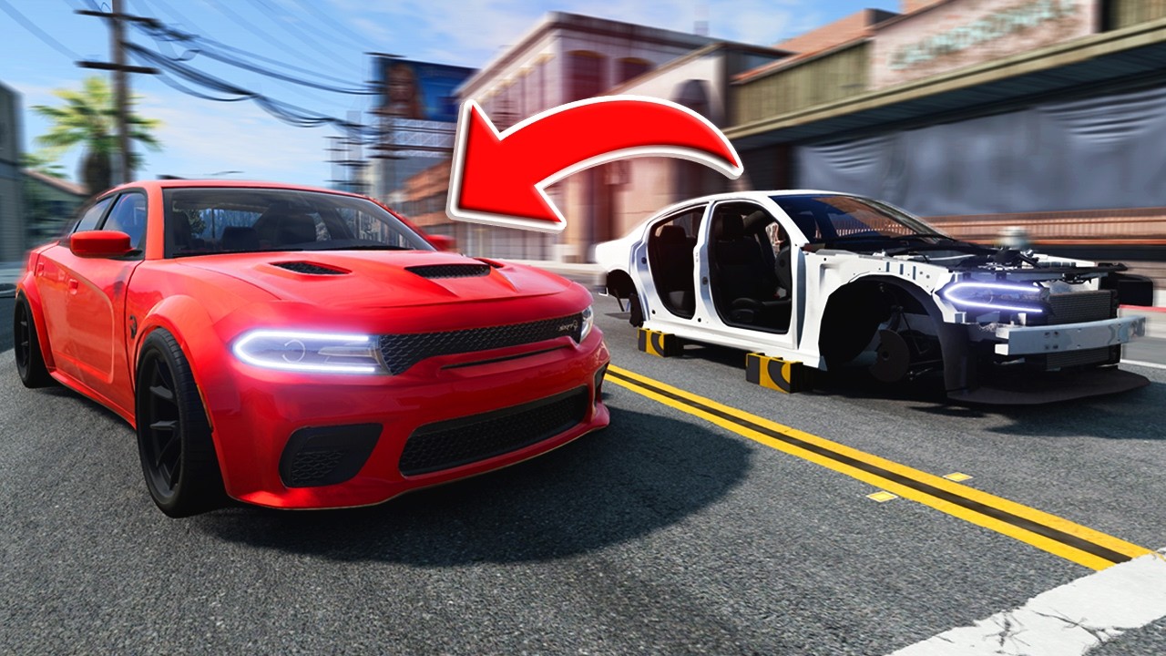 Rebuilding Hellcat Charger in BeamNG Drive (Steering Wheel + Shifter)