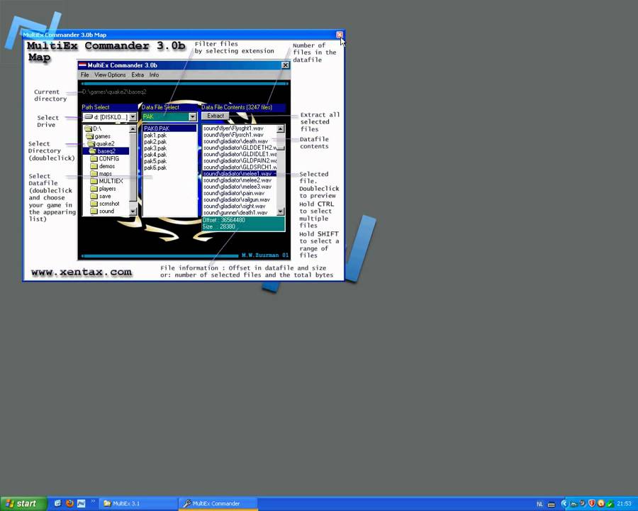 MultiEx Commander v3.1b - By XeNTaX in April 2001