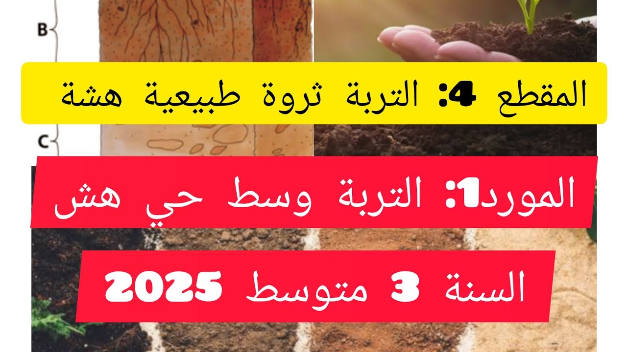 المورد 1: التربة وسط حي هش ملخص رائع في العلوم #السنة_الثالثة_متوسط