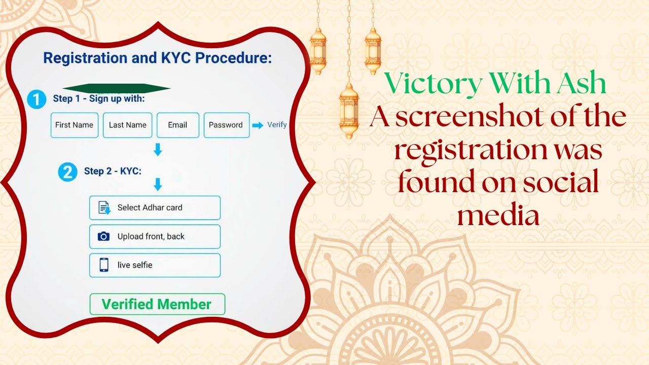 Victory With Ash a screenshot of the registration was found on social media
