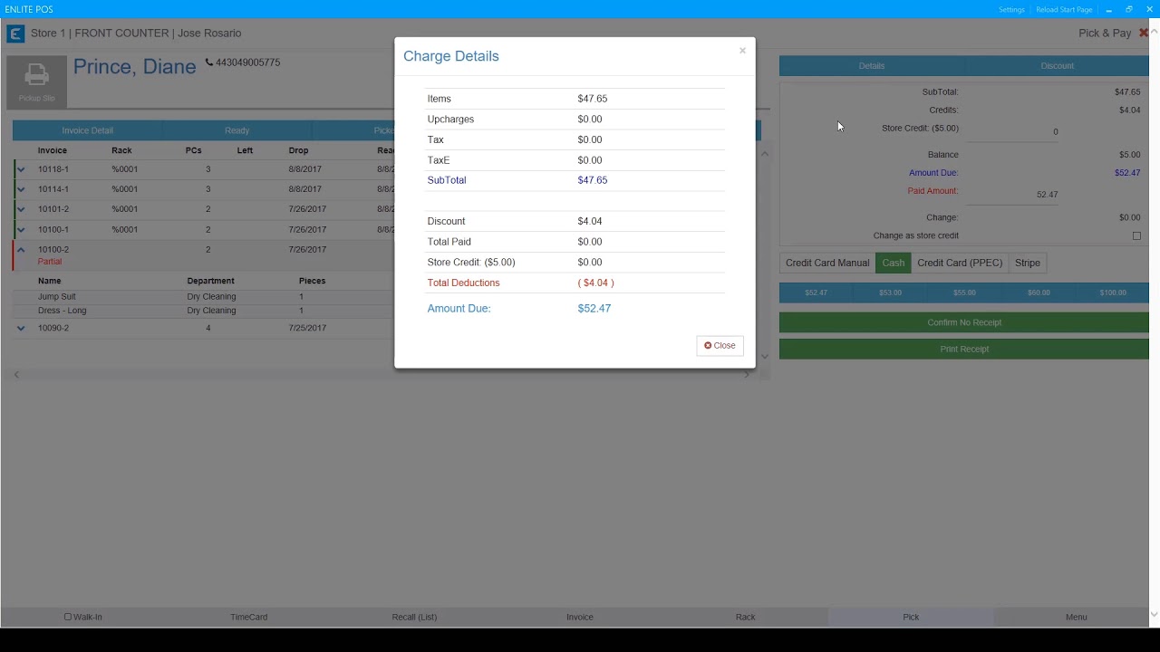 Pick and Pay | Enlite POS | Dry Cleaning POS