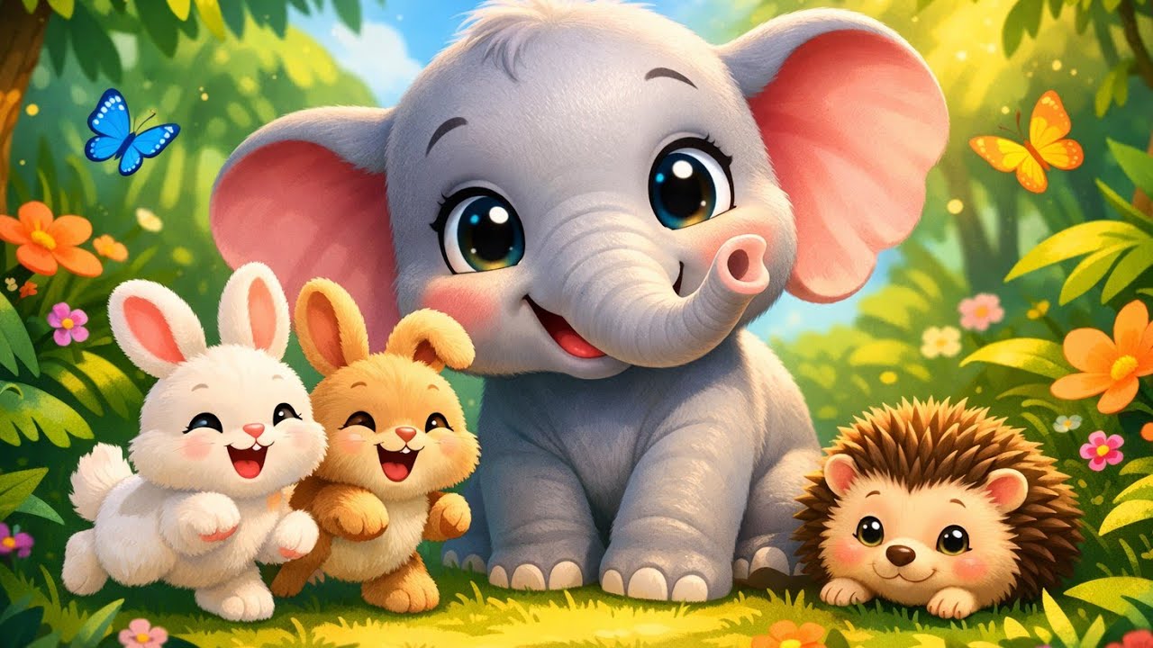 Elephant, Bunnies & Hedgehogs | A Cute Jungle Friendship Cartoon