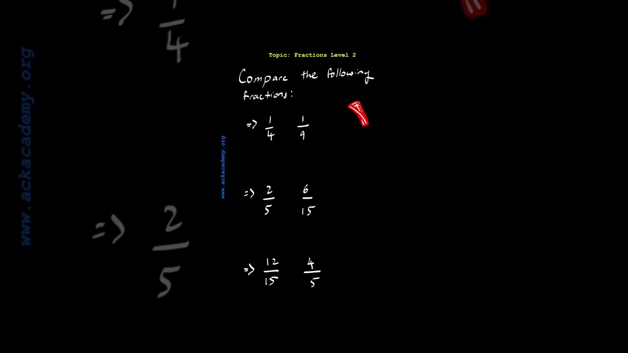 50. Compare the following fractions [Part 1]