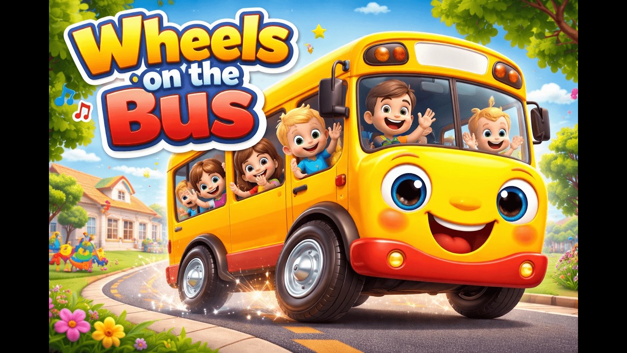 The Wheels on the Bus 🚌 | 3D Cartoon Nursery Rhymes for Kids & Toddlers