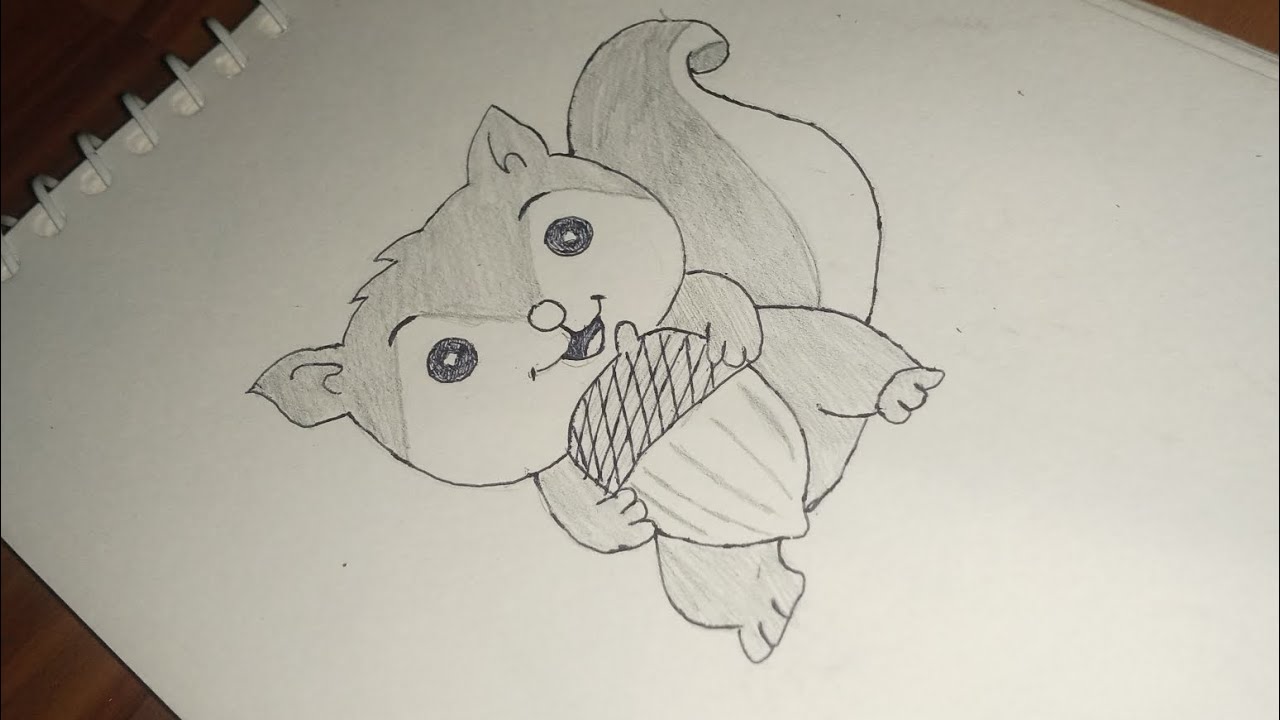 Little squirrel 🐿️ drawing with pencil ✏️#trending#art#youtubeshorts#artist#shortsfeed#panting#draw🙂
