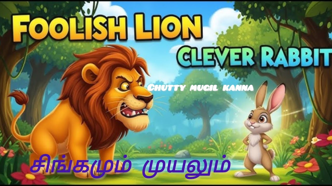 #FOOLISH LION AND THE CLEVER RABBIT#CARTOON KIDS STORY#FAIRY TALES#Neethi kadhaigaCHUTTY MUGIL KANNA