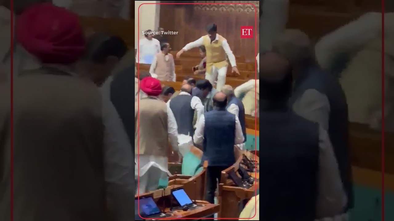 Major Security Breach in Parliament: Two visitors jump from gallery, burst canisters