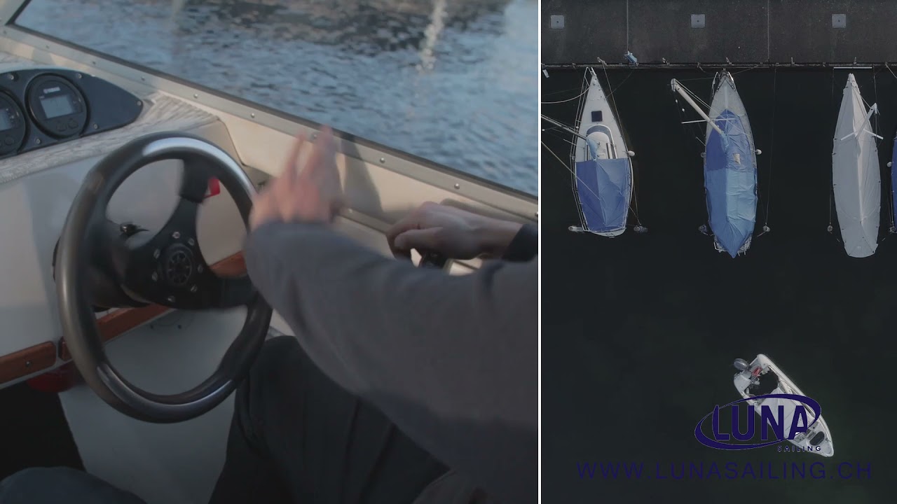 Motorbootmanöver Boxen rückwärts mit Wenden an Ort