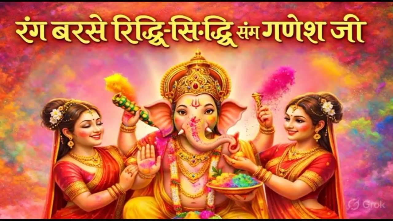 रंग बरसे रिद्धि सिद्धि संग गणेश l  होली भजन 2026 l letest holi song #holigeet 