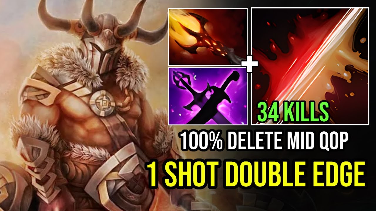 Solo Mid Centaur Instant Delete QOP with 1 Shot Double Edge Dagon 5 Combo Arm and Loaded ! Dota 2