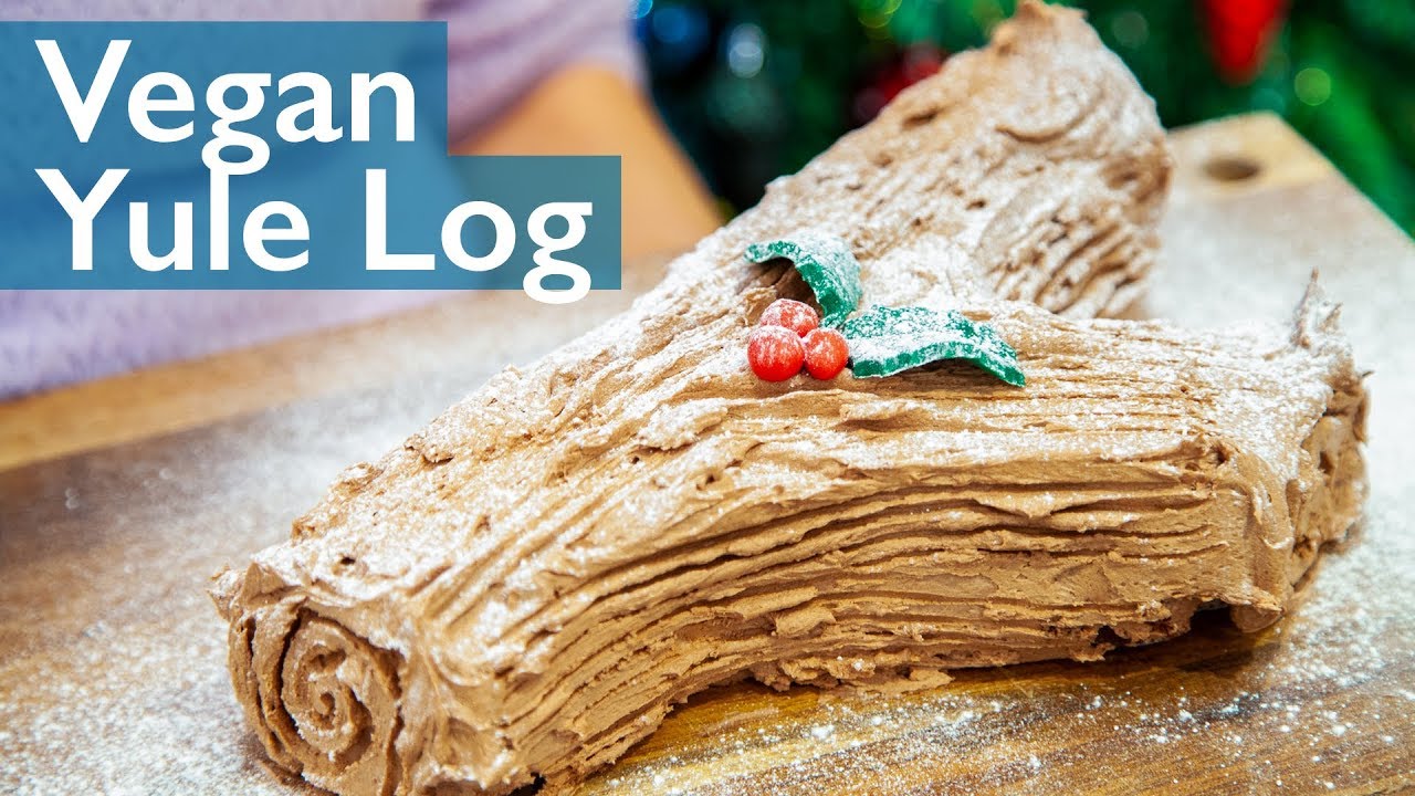 How to make a Vegan Christmas Yule Log! #vegan #veganyule #christmas