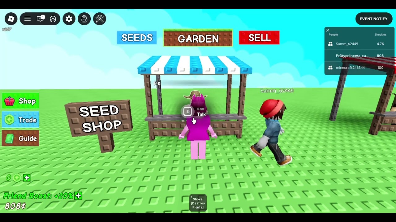 Playing Grow a Garden in Roblox (Part 1)