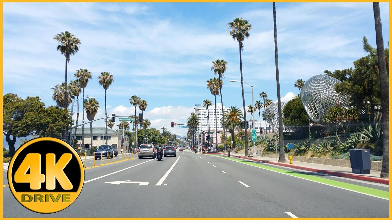 Driving Tour of Ocean Ave, Santa Monica (Pico Blvd to Adelaide Dr) [4K]