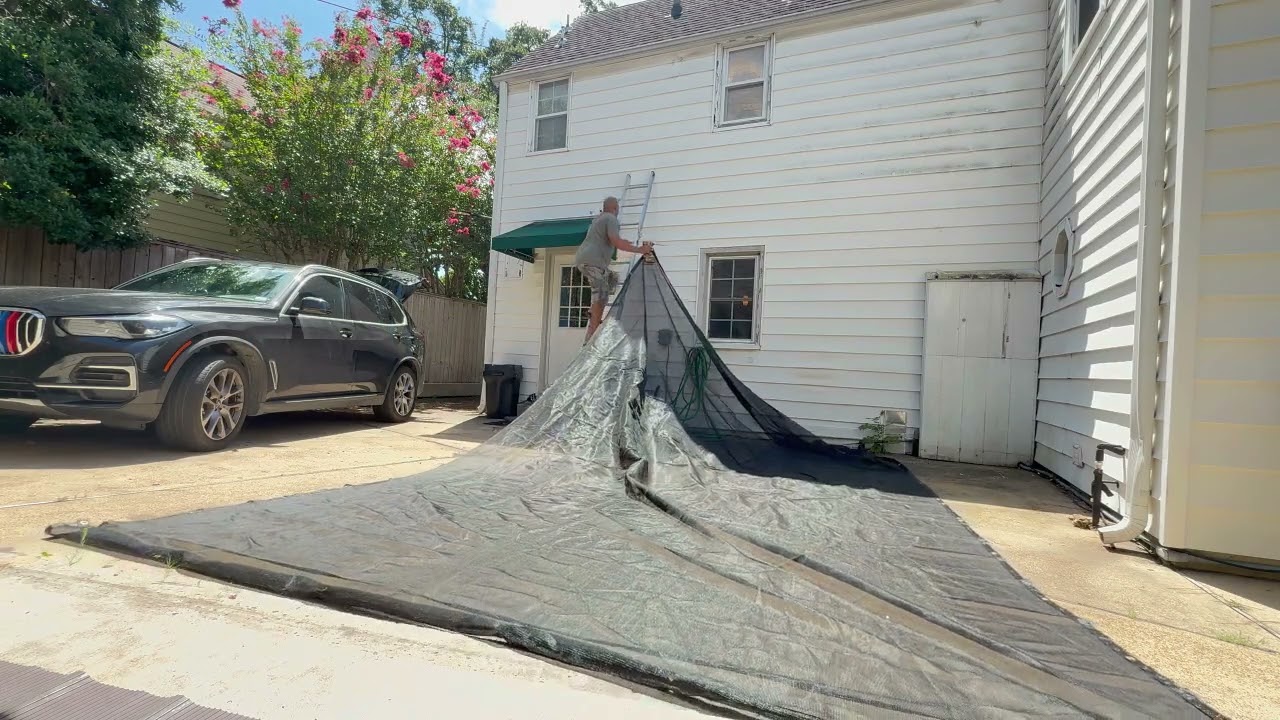 How I Installed My Backyard Mesh Tarp for Shade & Less Heat