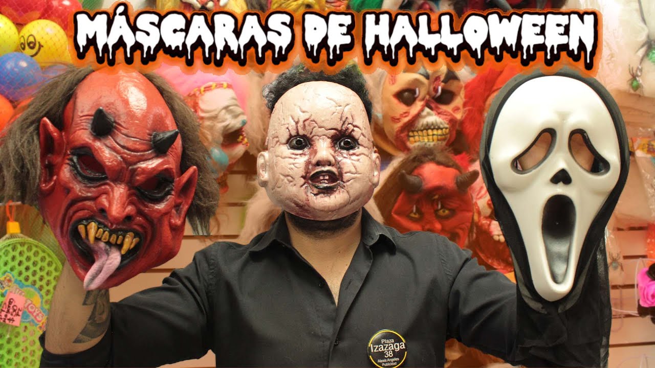 MÁSCARAS para HALLOWEEN 🎃👻  en Plaza Flamencos 9 | Con Luz | Látex | Disfraces