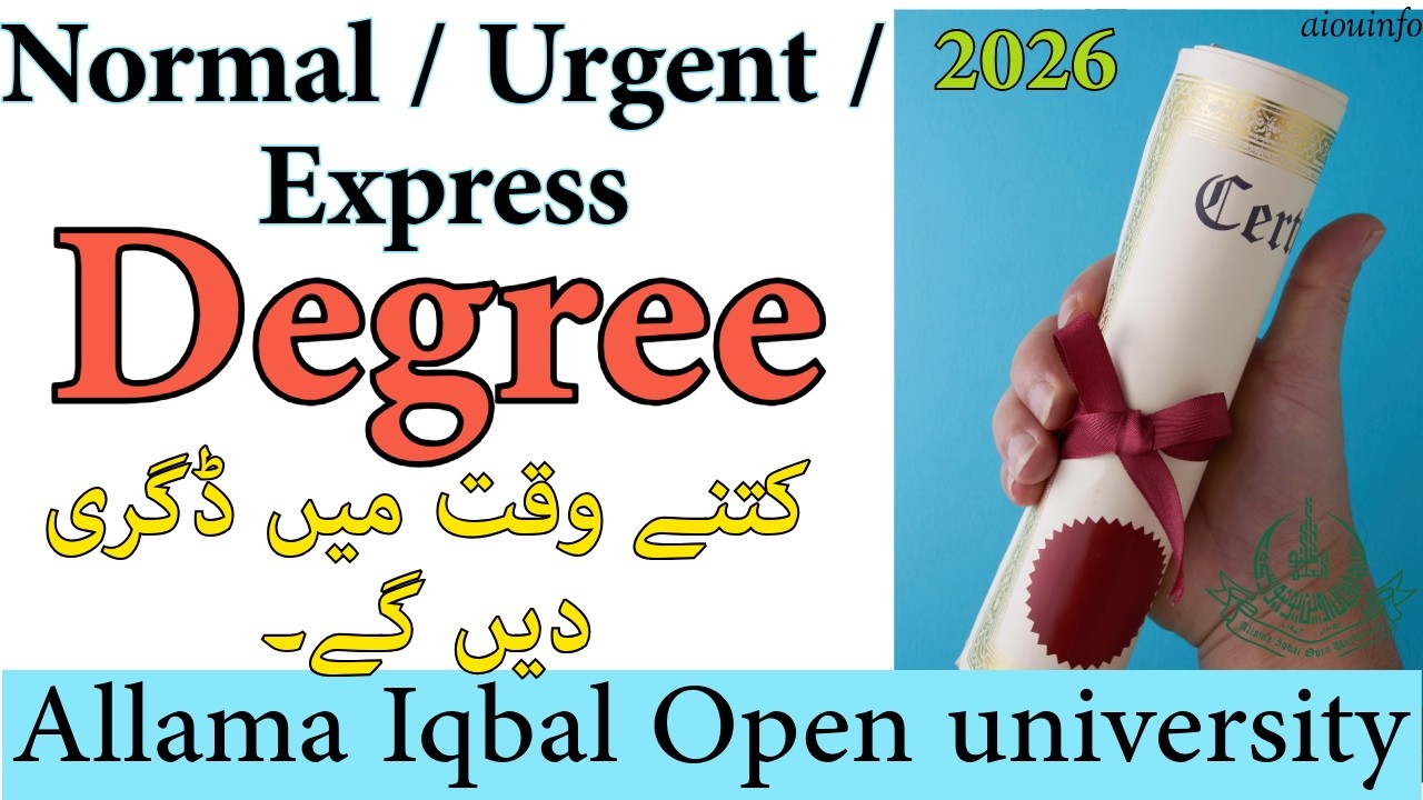 Fast Method To Get AIOU Degree Urgent | Timeline, Fees & Portal Status | AIOU INFO