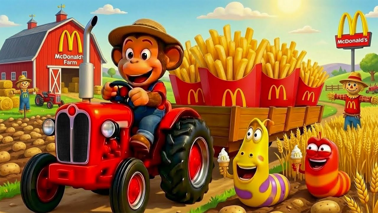 Monkey Cartoon Funny: WOW! Minions Grow Pizza, Hotdogs and Fries on Their Farm | MONKEY D FARM