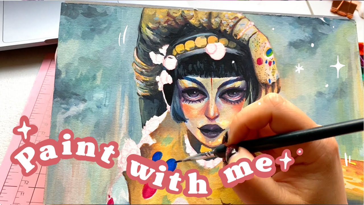 Paint with Me 🎨 Jibaro Scene - Sketchbook (Paul Rubens) with Gouache 💀 Love death and robots