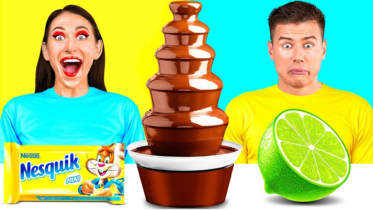 Шоколадный Фонтан Челлендж | Забавный Челлендж со Сладостями с Едой от Fun Teen