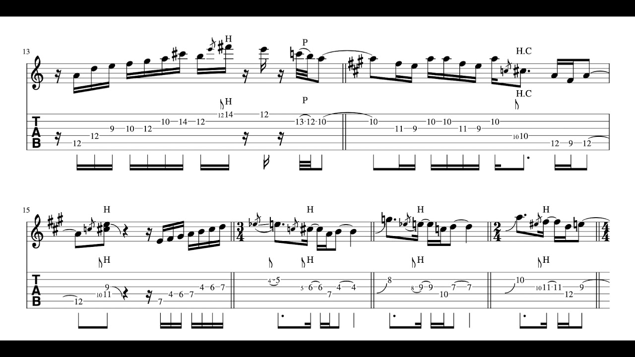 Room 335  Matteo Mancuso Solo Transcription Tab & Sheet Music