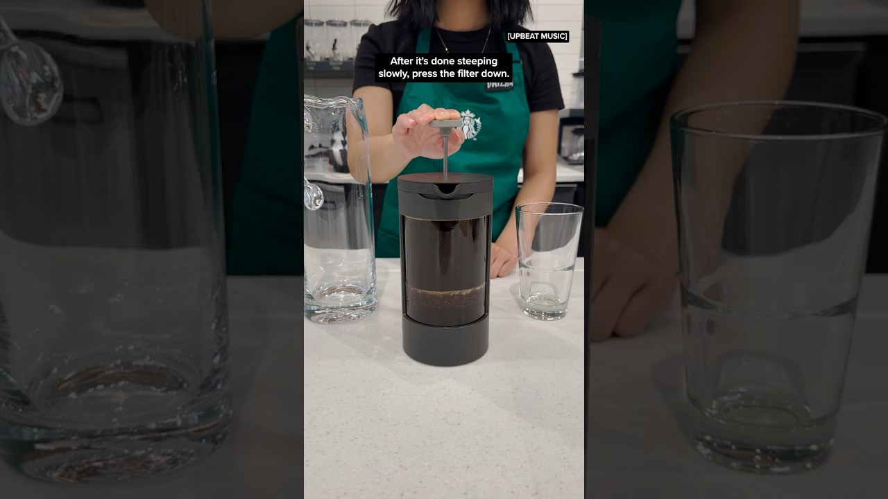 How to make cold brew with a coffee press #Starbucks #Shorts