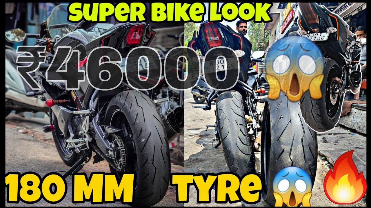 180 MM Rear tyre And 120 MM Front installation in R15v3 / sexy modification 🔥 Pirelli Rosso iv /ii 😈