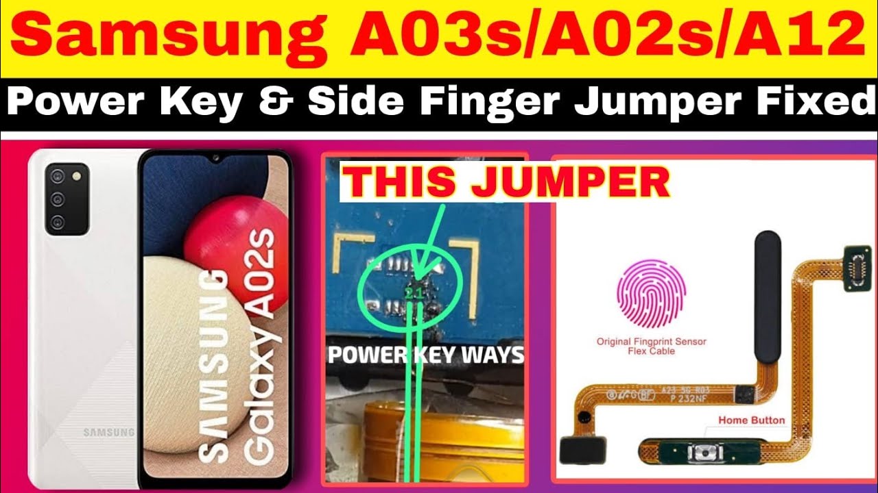 Samsung A02s/A03s/A12 ON||OFF Power Key button Not Working jumper solution Fixed By #ANJUMREPAIRING