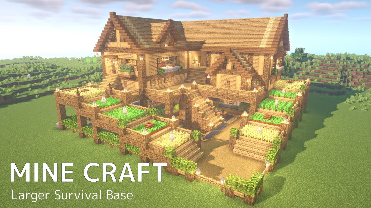 【マイクラ建築】サバイバルに必要な要素を詰め込んだ大きめサバイバル拠点の作り方【Minecraft】How to Build a Larger Survival Base