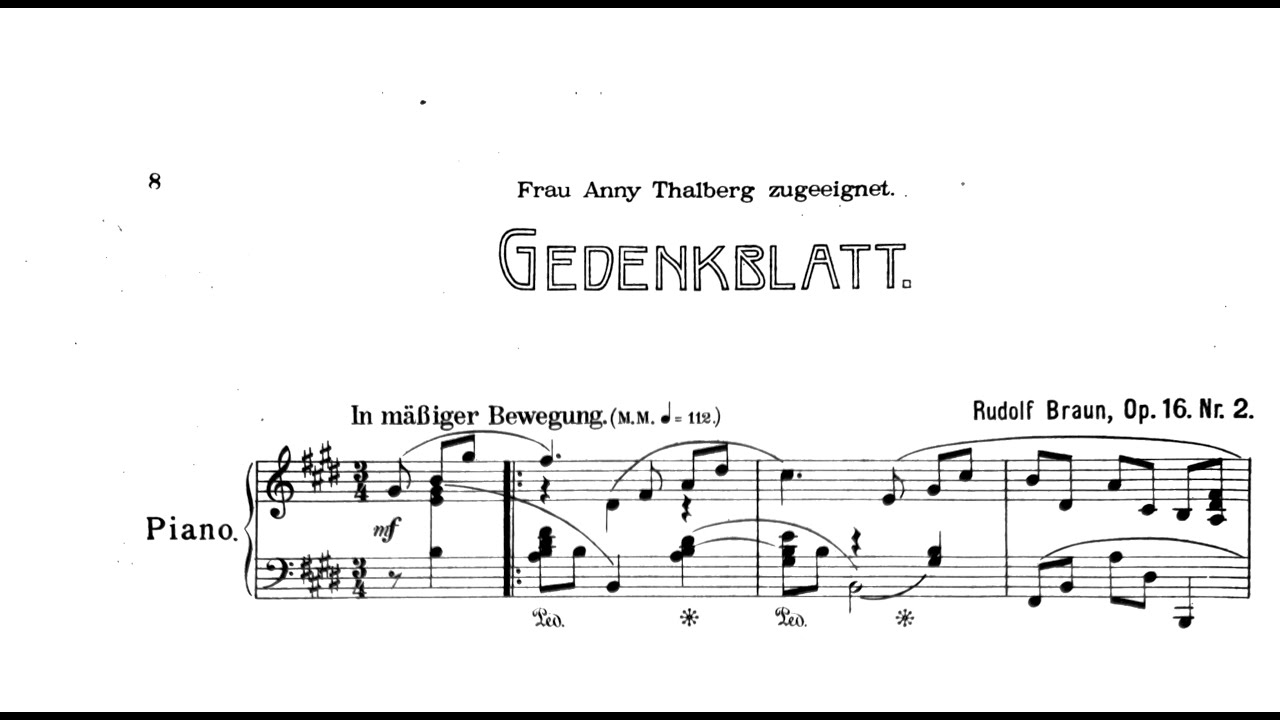 Rudolf Braun | Gedenkblatt, Maiglöckchen | Op.16/2,3