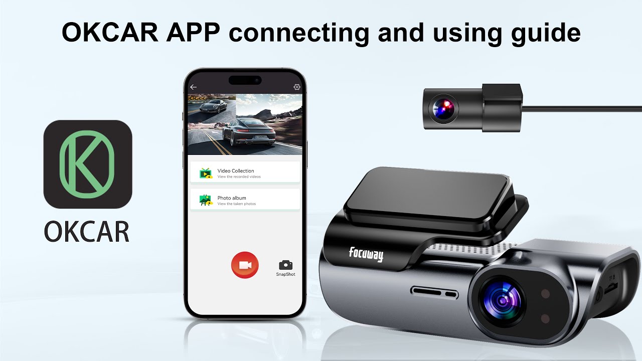 How to connect FOCUWAY T5  dash cam to your phone? And app using guide!