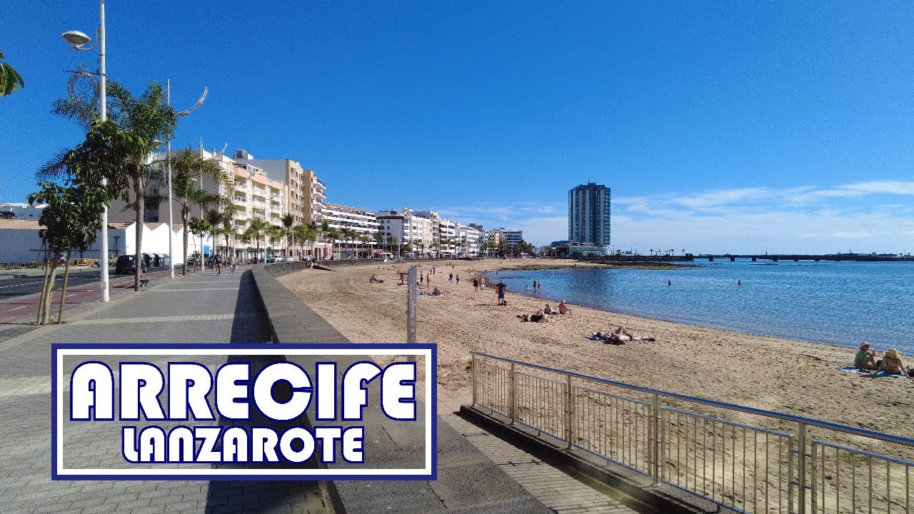 Lanzarote | Arrecife, The Capital ► Promenade, Beach, Marina & Walking Tour ► In 4k