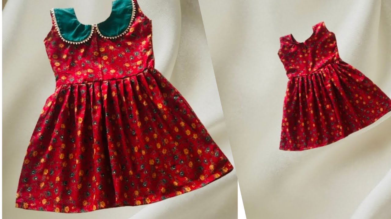 Peter pen collar / baby neck collar frock cutting and stitching 