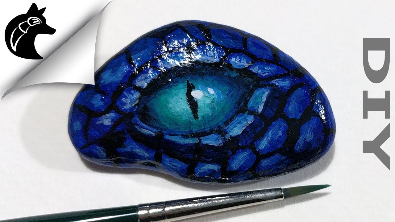Rock painting a dragon eye