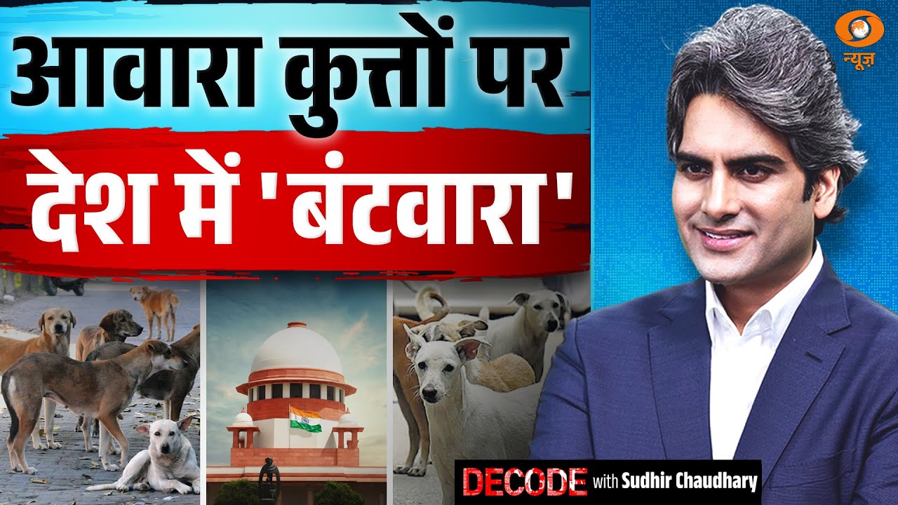 आवारा कुत्तों पर देश में 'बंटवारा' | Supreme Court | Stray Dogs | Decode with Sudhir Chaudhary