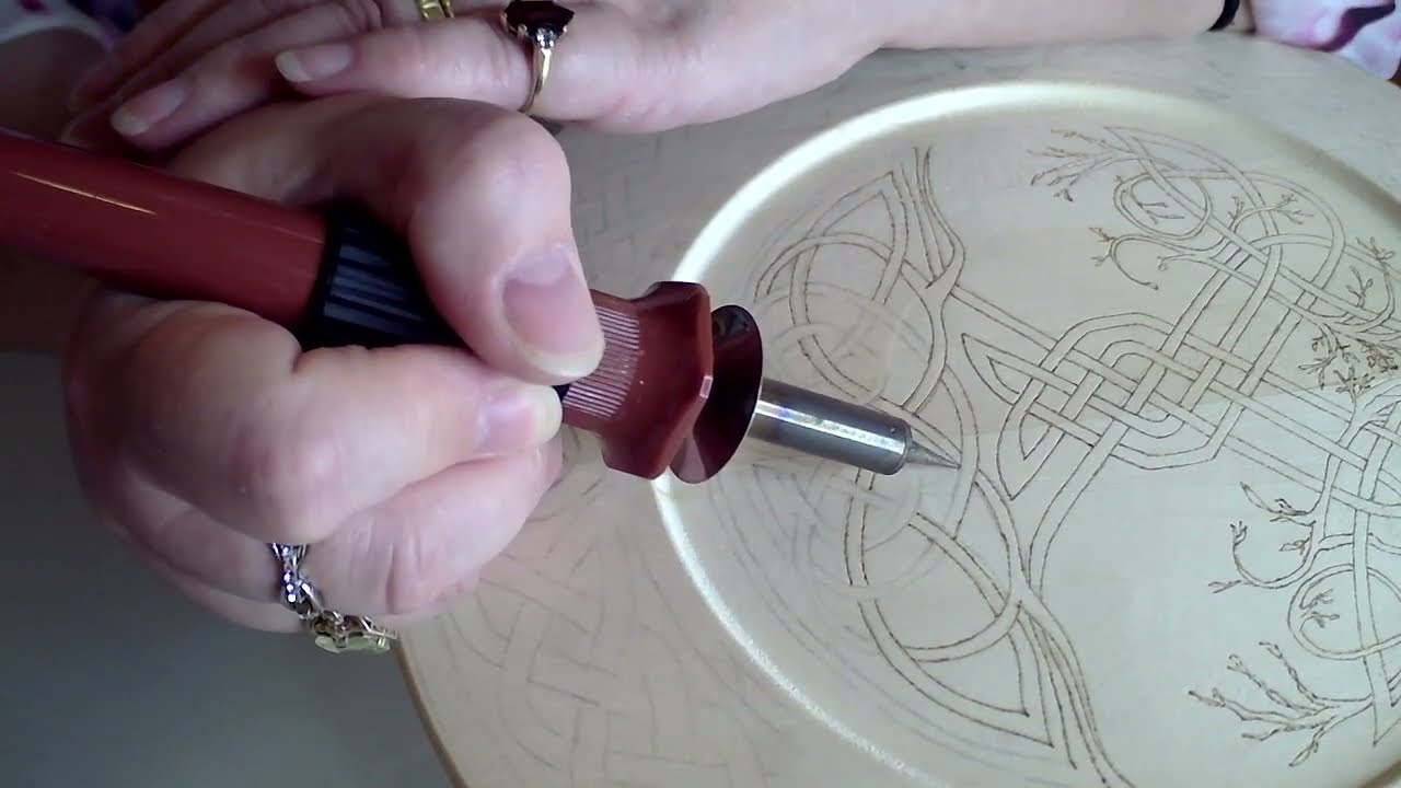 The Celtic Tree of Life, wood burning line work