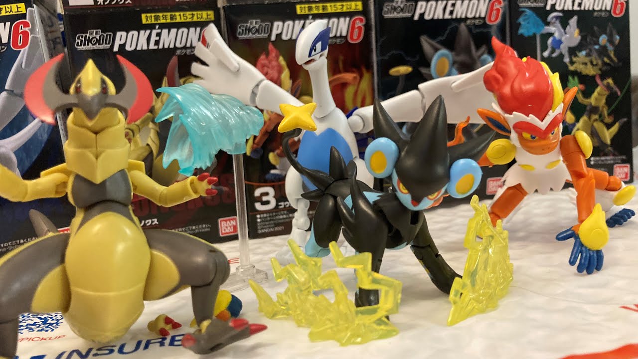 Pokemon Shodo Volume 6 Full Set Review Lugia Infernape Haxorous Luxray and Accessories