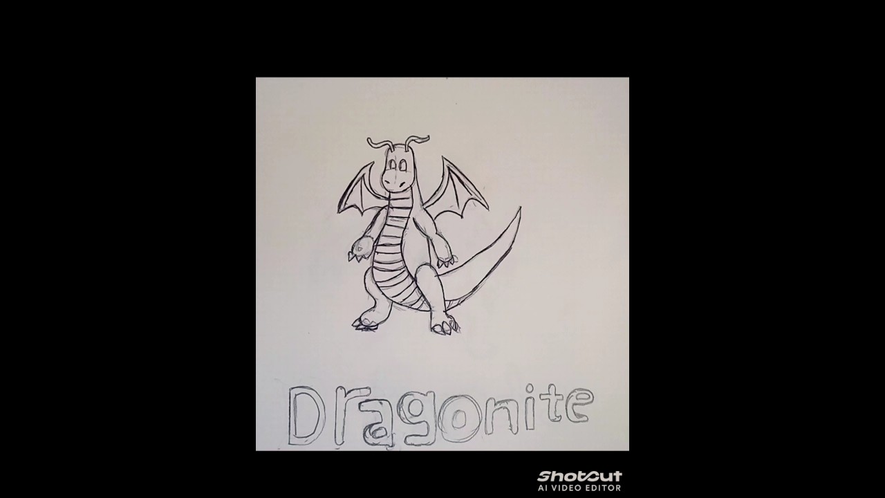 Drawing of Dragonite from Pokemon 
