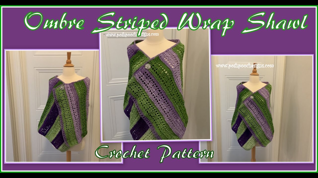 Learn To Crochet The Ombre Striped Wrap Shawl Crochet Pattern #crochet #crochetvideos