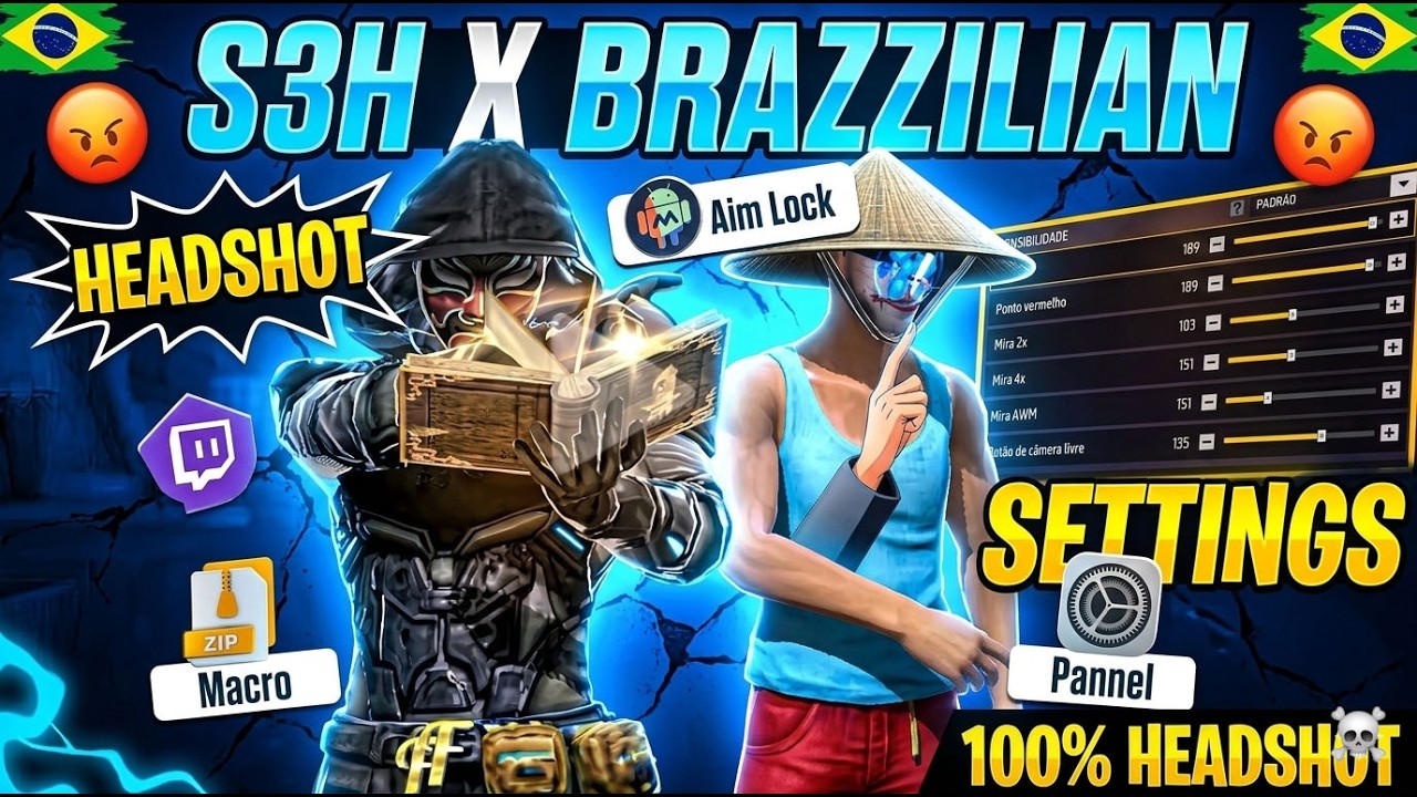 Free Fire Best Headshot settings ⚙⚡ |No Recoil | No Aim Shake | All in one👺 #freefiresetting #gaming