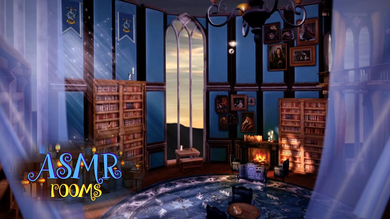 Harry Potter Inspired ASMR - Ravenclaw Tower Common Room -  Magical Ambience and Animation