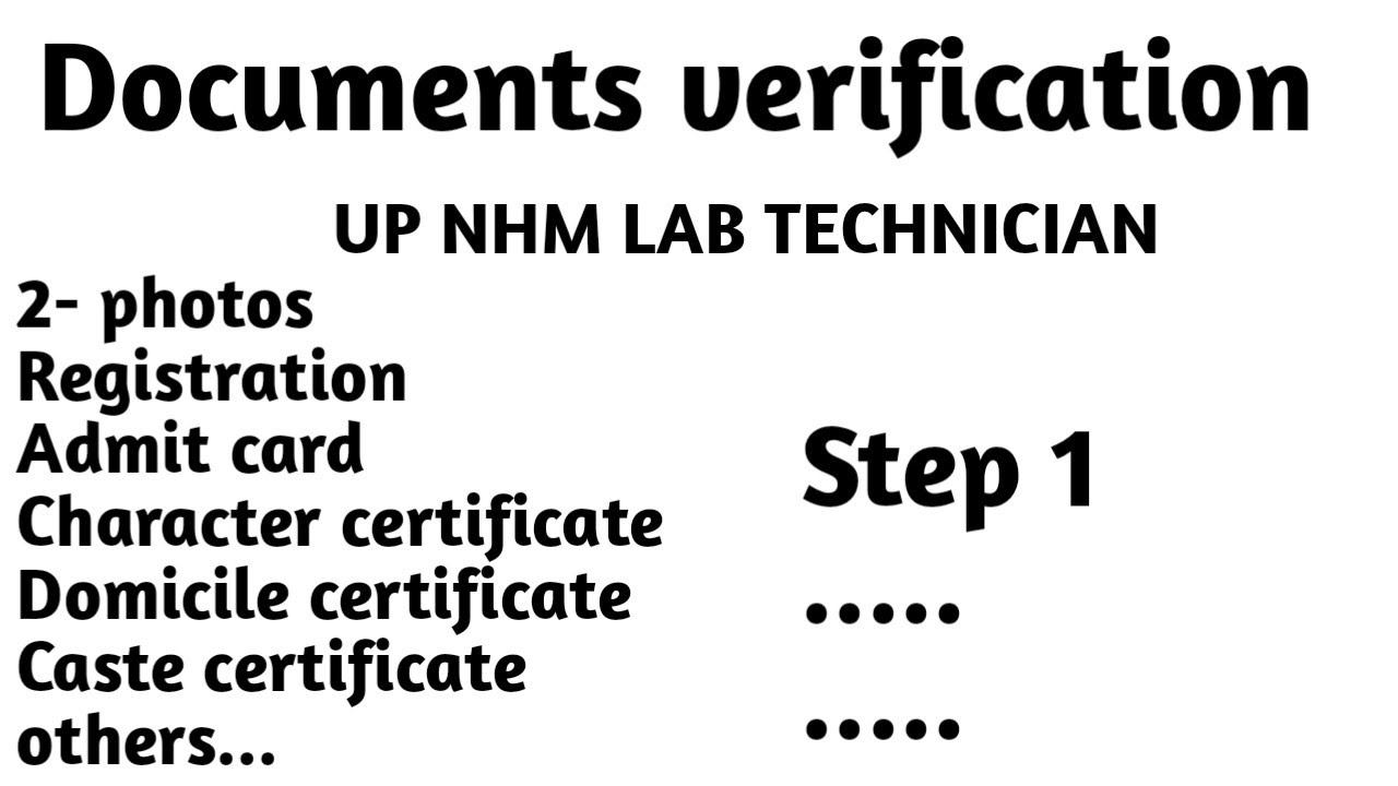 ।। Documents verification।। UP NHM Lab Technician। Other government job verification#