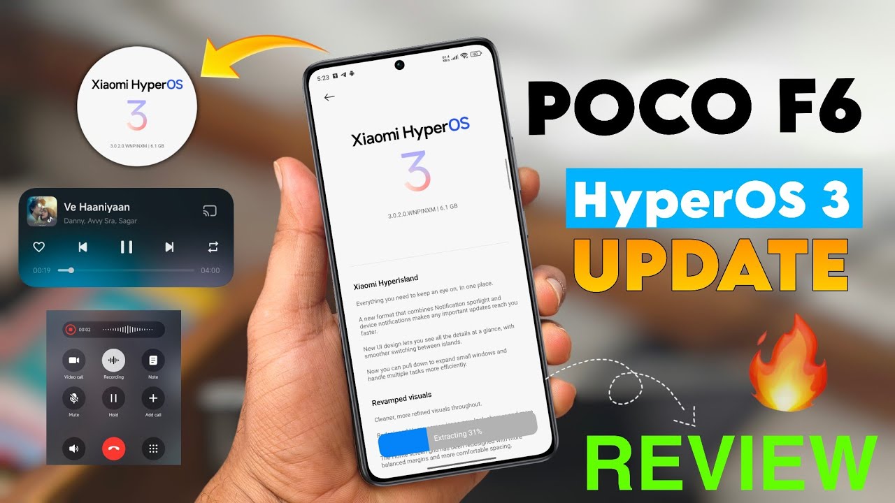 Poco F6 Hyperos 3 Update Review | How To Install Hyperos 3 Update In Poco F6 🔥 Hyper Island & New Ui