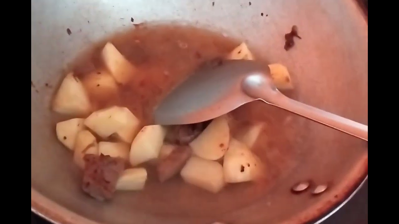 Vegetarian soup stewed mutton kentang & jamur