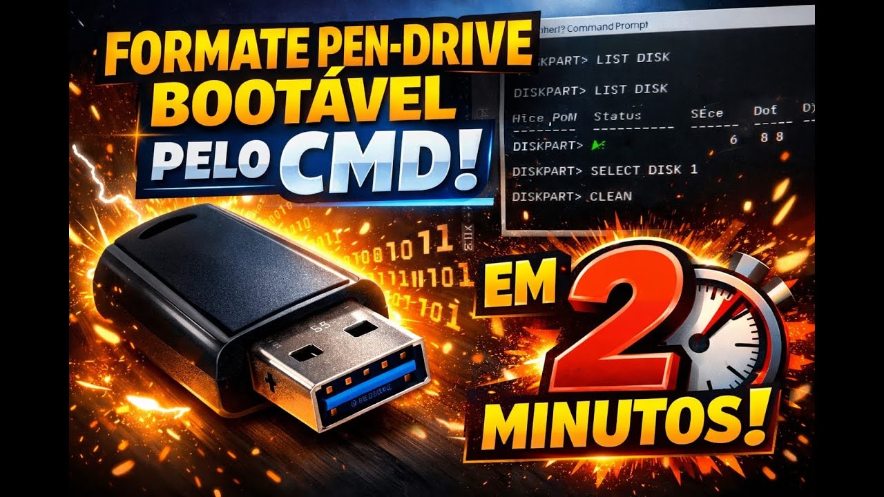 Como formatar seu pen-drive boot&aacute;vel pelo CMD