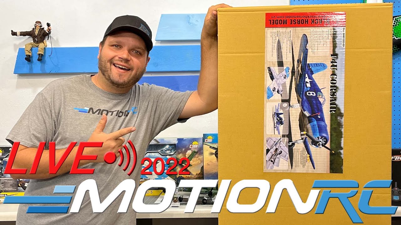 Unboxing The Black Horse Model F-4U Corsair | With Wesley Miller | Motion RC LIVE