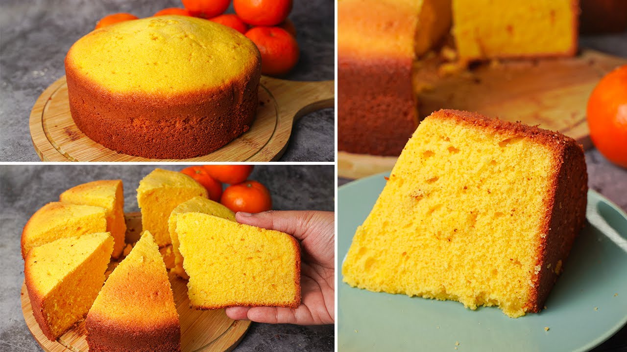 Orange Sponge Cake Recipe | Orange Plain Cake Recipe Without Oven | Yummy