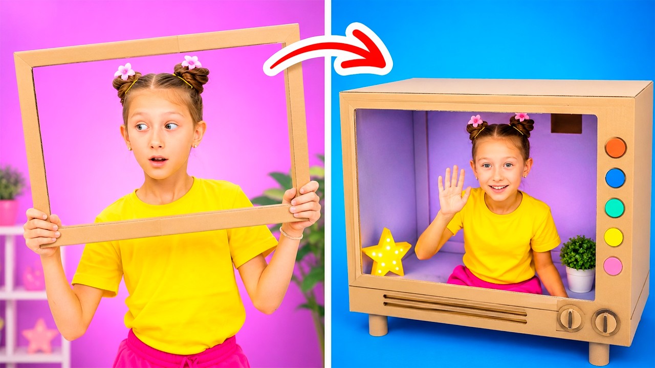 📺 Oh No, I Broke The TV! 😅 Let's Build One From Cardboard! 📦