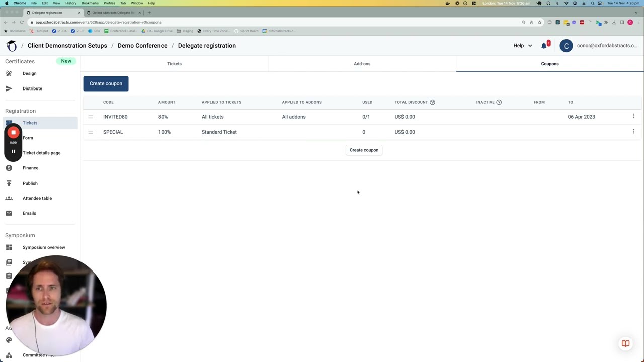 How to create coupon codes for delegate registration 2.0 2023 version