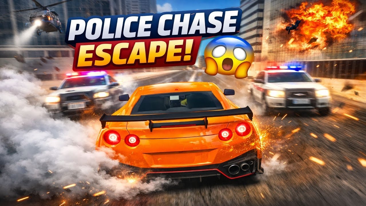 Police Chase Escape Gameplay 😱| Crazy Car Police Chase 🎮🚔